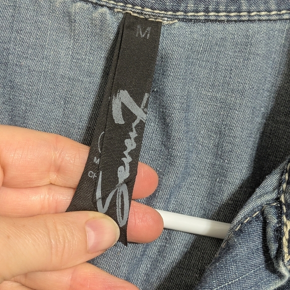 Denim Snap up Shirt - Picture 11 of 12